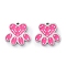 304 Stainless Steel Enamel Charm, Cat Paw Print Charm, Deep Pink, 12x13x1.5mm, Hole: 1mm