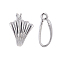 Brass Donut Bails, Platinum, 17.5x12mm, Inner Size(Place for Donut) : about 12.2mm Long, 5mm Thick