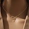 Heart Letter Brass Micro Pave Clear Cubic Zirconia Initial Lariat Necklaces, Golden, Letter G, 13.78~17.72 inch(35~45cm)