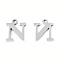 201 Stainless Steel Charms, Alphabet, Letter.N, 8.5x7.5x1mm, Hole: 1mm