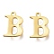 PVD Vacuum Plating  304 Stainless Steel Charms, Laser Cut, Alphabet, Golden, Letter.B, 12x8.5x0.8mm, Hole: 1mm