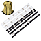 BENECREAT 4 Sets Corset Busks 2 Style Spring Iron Stainless Steel Boning Corset Closure with 6 Hooks and Eyes for Sewing Womens Corset Bustier Waist Trainer Wedding Corset Buttons