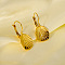 Retro 304 Stainless Steel Oval Hoop Earrings, Real 18K Gold Plated, 33.2x15.6mm