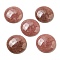 Natural Strawberry Quartz Cabochons, Flat Round, 30x7~8.5mm