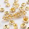 Iron Crystal Rhinestone Spacer Beads, Grade B, Rondelle, for Jewelry Craft Making Findings, Straight Edge, Golden, 7~8x3~3.5mm, Hole: 2mm