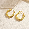 Stainless Steel Thick Twist Hoop Earrings, for Women, Real 18K Gold Plated, 24mm