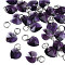 Faceted Transparent Glass Charms, with Iron Jump Ring, Heart, Dark Slate Blue, 13~14x10x5~6mm, Hole: 4mm