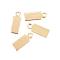 Ion Plating(IP) 304 Stainless Steel Pendants, Stamping Blank Tag Charms, Rectangle, Golden, 11x4x0.8mm, Hole: 1.4mm
