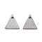 Non-Tarnish 304 Stainless Steel Pendants, Stamping Blank Tag, Laser Cut, Double Side Drawbench Effect, Triangle, Stainless Steel Color, 6x6x1mm, Hole: 0.6mm