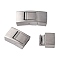 Tarnish Resistant 304 Stainless Steel Bayonet Clasps, Rectangle, Frosted, Stainless Steel Color, 22x10x5mm, Hole: 3x8mm
