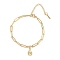 304 Stainless Steel Bracelets, Teardrop, Real 18K Gold Plated, 6-3/4 inch(17.2cm)