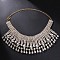 Alloy Full Crystal Rhinestone Multi-layered Teardrop Tassel Bib Necklaces for Women, Golden, 11.81 inch(30cm)