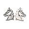 Non-Tarnish 304 Stainless Steel Pendants, Horse Charm, Stainless Steel Color, 33x26.5x2.5mm, Hole: 1.6mm