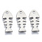 Non-Tarnish 201 Stainless Steel Pendants, Laser Cut, Fishbone, Stainless Steel Color, 18x8x0.7mm, Hole: 1.6mm