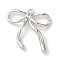 Rack Plating Alloy Pendants, Cadmium Free & Nickel Free & Lead Free, Bowknot, Platinum, 20x18.5x4mm, Hole: 1mm