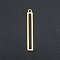 201 Stainless Steel Pendants, Laser Cut, Hollow, Rectangle/Bar, Real 18K Gold Plated, 32x4x1mm, Hole: 1.6mm