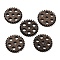 Walnut Wood Pendants, Gear Charms, Undyed, Coffee, 23.5x2mm, Hole: 3mm & 4mm
