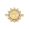 Religion Brass Micro Pave Clear Cubic Zirconia Flower Connector Charms, Real 18K Gold Plated, Lead Free & Cadmium Free, Long-Lasting Plated, Rack Plating, Virgin, 24x19.5x3mm, Hole: 1.6mm