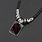 Alloy & Glass & Imitation Leather Cord Pendant Necklaces, Rectangle with Constellation Pattern , Cancer, 19.69 inch(50cm)