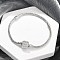 Brass Micro Pave Clear Cubic Zirconia Link Bracelets, Jewely for Women, Column, Platinum, Inner Diameter: 2-1/8 inch(5.5cm)