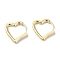 Heart Brass Hoop Earrings for Women, Real 18K Gold Plated, 14x2mm