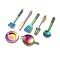 Rainbow Color Alloy Pendants, Mixed Shapes, 34~67x9~35x2~5mm, Hole: 2~3mm