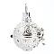 Rack Plating Brass Cage Pendants, Nickel Free, For Chime Ball Pendant Necklaces Making, Hollow Round with Star, Silver Color Plated, 29x25x21mm, Hole: 5x6mm, inner measure: 18mm