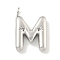 Non-Tarnish 304 Stainless Steel Pendants, Letter Charm, Stainless Steel Color, Letter M, 16.5x11.5x3mm, Hole: 2mm