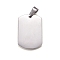 Tarnish Resistant 304 Stainless Steel Pendants, Stamping Blank Tag, Rectangle, Stainless Steel Color, 35x23x1.5mm, Hole: 10x4.5mm