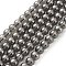 Electroplated Synthetic Quartz Crystal Beads Strands, Round, Gray Plated, 8mm, Hole: 1mm, about 49pcs/strand, 15.16''~15.35''(38.5~39cm)