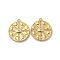 Brass Micro Pave Cubic Zirconia Pendants, Cadmium Free & Nickel Free & Lead Free, Flat Round with Evil Eye, Real 18K Gold Plated, 23.5x20.5x2.5mm, Hole: 1.6mm