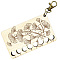 arricraft Wooden Cross Stitch Floss Holder, 8-Position Embroidery Thread Organizer with Lobster Clasp Ginkgo Biloba Pattern Floss Sorter Tool Sewing Floss Accessories for Cross Stitch Spool