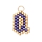 Handmade MIYUKI Seed Beads, Loom Pattern Letter Pendants, with 304 Stainless Steel Jump Rings, Letter Q, 15x11x2mm, Hole: 2.5mm