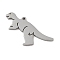 Non-Tarnish 5Pcs 201 Stainless Steel Pendants, Laser Cut, Dinosaur Charm, Stainless Steel Color, 11.5x14.5x1mm, Hole: 0.8mm