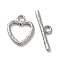 Non-Tarnish 304 Stainless Steel Toggle Clasps, Heart, Stainless Steel Color, 16.5x13.5x2mm, Hole: 2.8mm