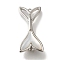 Brass with Shell Fold Over Clasps, Cadmium Free & Nickel Free & Lead Free, Fishtail, Platinum, 30mm