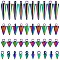 40Pcs 4 Style 304 Stainless Steel Pendants, Spike/Cone Charm, Rainbow Color, 6.5~18x3~7mm, Hole: 1.8~2mm, 10pcs/style