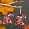Colorful Acrylic Dangle Earrings, Platinum, Horse