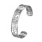 304 Stainless Steel Word Cuff Bangle with Magnetic Iron Beaded, Rune Words Odin Norse Viking Amulet Magnetic Therapy Jewelry, Stainless Steel Color, Inner Diameter: 2-3/8 inch(6.1cm)