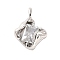 Brass Pave Clear Cubic Zirconia Pendants, Platinum, Rhombus, 16x12x6mm, Hole: 2x1mm