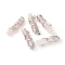 Natural Rose Quartz Pendants, with Dragon Platinum Tone Brass Findings, Column, 40x13x13.5mm, Hole: 5.5x8.5mm