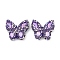 Handmade Polymer Clay Rhinestone Beads, Butterfly Disco Ball Beads, Tanzanite, 30x34x10mm, Hole: 1.8mm