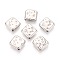 CCB Plastic Beads, Rhombus, Platinum, 15x15x4.5mm, Hole: 1.5mm