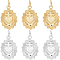 8Pcs 2 Colors Brass Pendants, with Jump Ring, Cadmium Free & Lead Free, Sacred Heart with Cross, Platinum & Real 18K Gold Plated, 19x12.5x2.5mm, Hole: 3mm, 4pcs/color