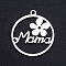 Non-Tarnish 201 Stainless Steel Pendants, Filigree Joiners Findings, for Mother's Day, Laser Cut, Flower with Worde Mama, Stainless Steel Color, 22x19.5x1mm, Hole: 1.4mm