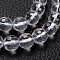 Synthetic Quartz Crystal Beads Strands, Faceted, Round, Clear, about 8mm in diameter, hole: 1mm, 49 pcs/strand, 15 inch