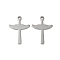 201 Stainless Steel Pendants,  Cross, Stainless Steel Color, 17.5x12.5x0.5mm, Hole: 1.2mm