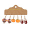 3 Pairs Turkey & Pumpkin & Pine Cone Alloy Enamel Dangle Earrings Set for Thanksgiving Outfit, Mixed Color,