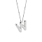 1pc Brass Chain with Alloy Letter Pendants Necklaces, Lead Free & Nickel Free & Cadmium Free, Platinum, Letter W, 17.99~18.23 inch(45.7~46.3cm), pendants: 20~22.5x13~23mm