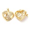 Rack Plating Brass Pendants, with Cubic Zirconia, Cadmium Free & Lead Free, Heart, Real 16K Gold Plated, 23.5x24x10mm, Hole: 4x3.5mm